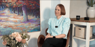 Pernelle Jensen under Tv-interview om Psykiatrien i Region Syddanmark